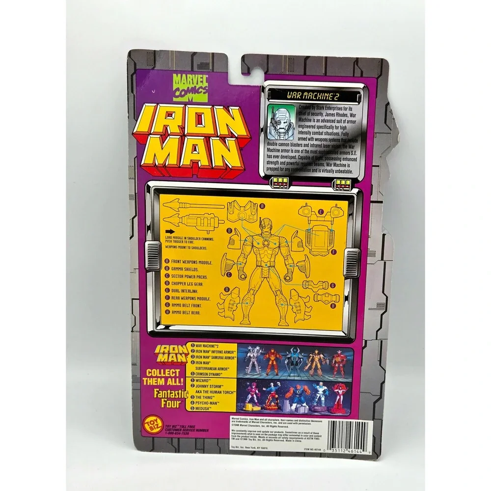 Marvel Iron Man War Machine 2 with Double Barrel Missile Launcher Toy Biz MOC 94